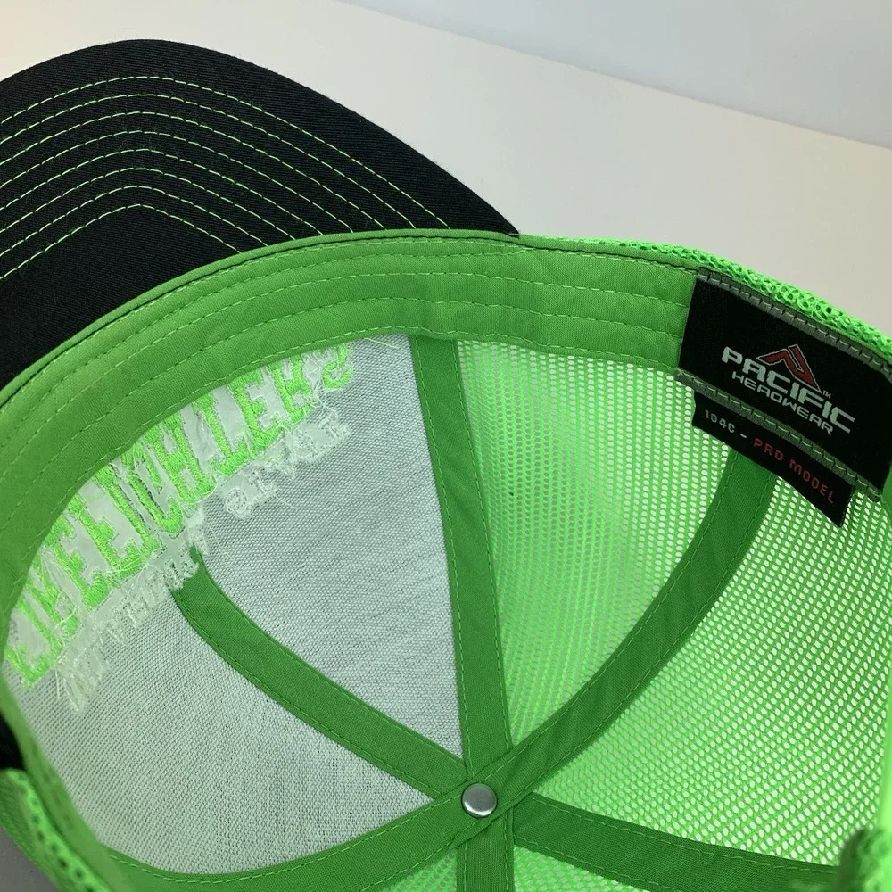 Oklahoma State Firefighters Association Hat Green Mesh Pacific 104c Snapback Cap